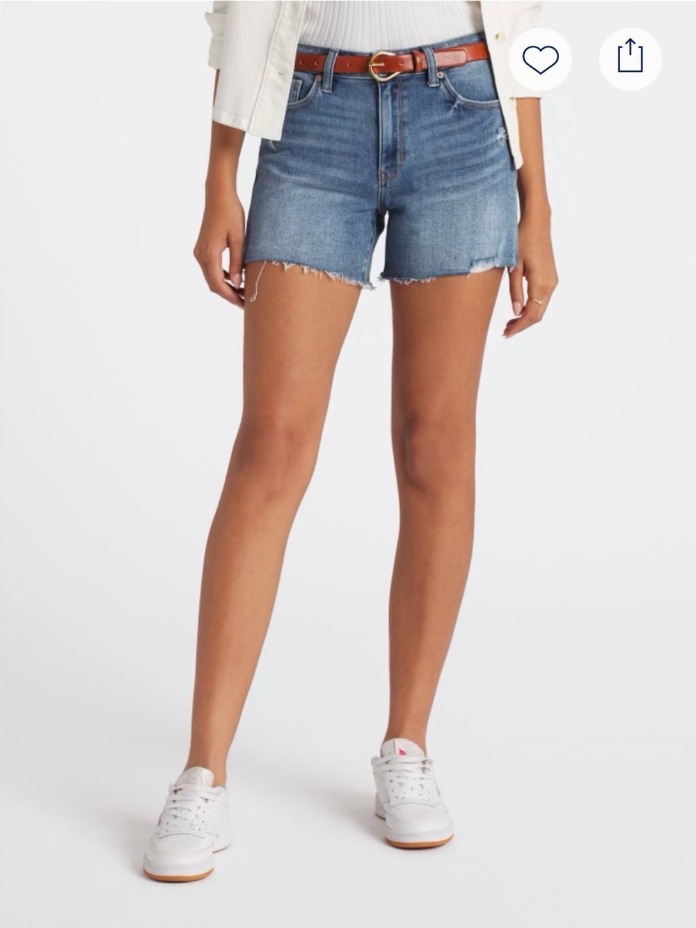 Just USA Ellery High Rise Longer Length Scissor Cut Shorts